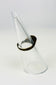 Ancient metal ring with incised geometric design on stand