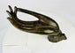 Antique Lanna/Lan Xang bronze Buddha hand fragment, elongated fingers in Abhaya mudra.