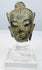 Antique Thai or Burmese crowned Buddha head with engraved headdress and serene expression
