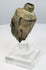 Antique bronze Buddha sculpture fragment with engraved geometric motifs and surviving gilding