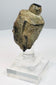 Antique bronze Buddha sculpture fragment with engraved geometric motifs and surviving gilding