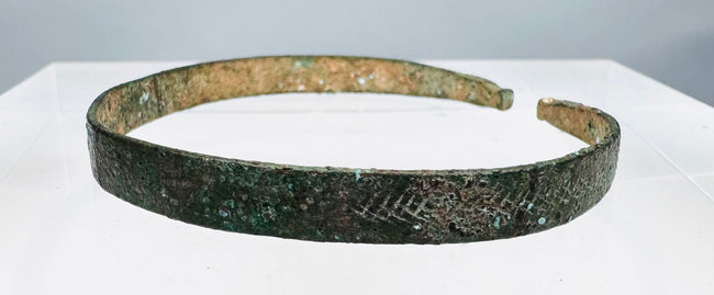 Western Asian bronze jewellery with tapered ends and extensive archaeological patination