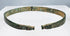 Close-up of ancient bronze bracelet showing animal-head terminals and punched ornament