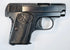 Deactivated 6.35mm Browning Model 1906 with a visible ejection port, oval FN grip emblem, and aged steel finish.