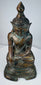 Back view of the antique Burmese Buddha and decorated stepped pedestal