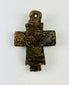 Byzantine era carved bone cross amulet with smooth aged surface and simple iconography