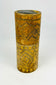 Carved bamboo storage container from Island Southeast Asia, photographed on white background