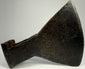 18th-century cast iron axe head from Europe or Colonial America with broad trapezoidal blade