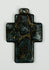 small bronze Christian devotional pendant cross with detailed religious imagery dating to the 1800s Catholic devotional tradition