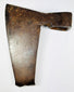 Early 1800s European fishtail goosewing axe, a traditional carpenter’s tool with broad forged blade and historic wear