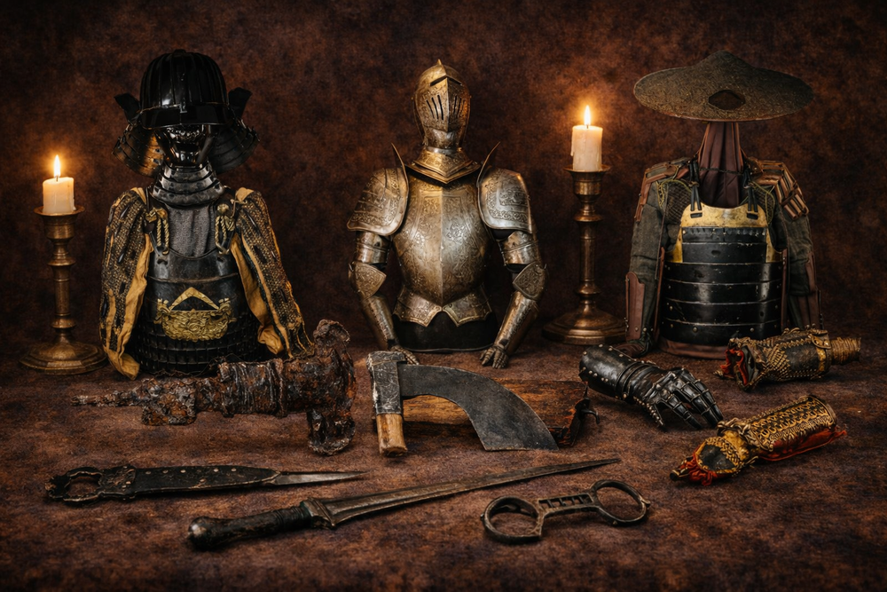 Artefacts de combat anciens : armures et armes