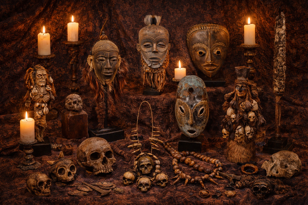 Objets rituels chamaniques et tribaux