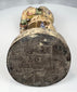 Reverse of an antique Chinese polychrome wooden sculpture