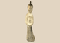 Chinese Tang style pottery attendant figure with folded hands and aged surface