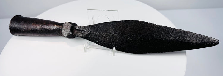 Qing Dynasty iron polearm spearhead with socketed base, attributed to 18th-century China