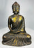 Antique Chinese bronze Buddha with gilt remnants in lotus meditation posture