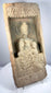Ancient Chinese architectural brick carved with seated Buddha and temple-inspired canopy, Northern Wei Dynasty