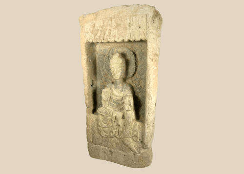 Chinese Northern Wei Dynasty terracotta Buddha relief brick