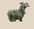 Chinese bronze censer in the form of a mythical Qilin with detailed scales, flame motifs, and open mouth for incense diffusion, mounted on a black display base.