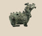 Chinese bronze censer in the form of a mythical Qilin with detailed scales, flame motifs, and open mouth for incense diffusion, mounted on a black display base.