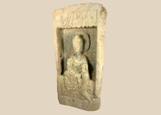 Chinese Northern Wei Dynasty terracotta Buddha relief brick