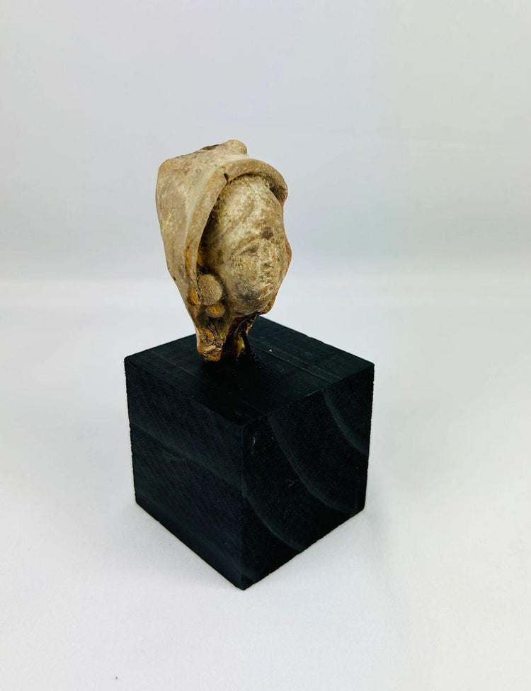 Historical Greek or Roman terracotta head artifact 1st millennium BCE–CE