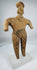 Colima Culture terracotta female sculpture dating to circa 300 BCE–300 CE with preserved black geometric decoration.