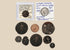 Collection of 10 ancient and medieval coins from the Roman Empire, Elymais and Kingdom of Naples with original numismatic holders.