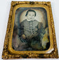 Victorian portrait of a bearded gentleman wearing a broad-brimmed hat in an ornate cased photograph