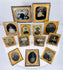 Victorian-era cased portrait photograph collection featuring men, women, children, and family groups