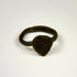 Medieval bronze ring with heart-shaped or shield-form bezel and naturally aged patinated surface