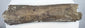 Weathered bone fossil displaying an irregular contour and splintered ends.