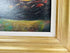 Green vase with grapes and apples, mid-20th century signed still life oil painting, gilded wooden frame