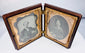 Cased nineteenth-century ambrotype portraits with decorative brass surrounds