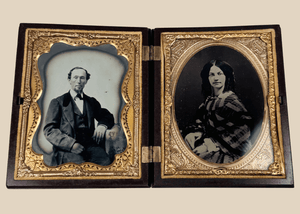 Double Quarter-Plate Ambrotype Portrait Set in Thermoplastic Union Case | Circa 1855–1865