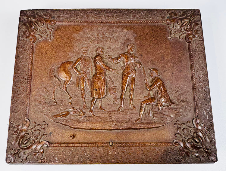 Victorian couple or family ambrotypes preserved beneath glass in a period union case