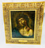 Antique Dutch Baroque religious oil painting of Jesus crowned with thorns in Ecce Homo scene set within a richly gilded frame.