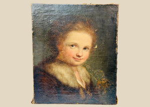 Óleo sobre lienzo de la escuela holandesa-alemana | Retrato de una joven | Hacia 1800 