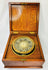 Vintage nautical ship compass by E.S. Ritchie with engraved directional dial and glass face.