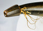 Antique horn powder container with original components intact