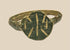 Early Byzantine bronze finger ring with radiate geometric bezel and incised hoop, circa 5th–7th century CE