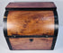 Closed Georgian mahogany spirit box showing polished wooden case, brass hardware and period craftsmanship