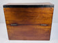 Georgian mahogany decanter box exterior with curved hinged lid and naturally aged wood grain