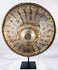 Antique Ethiopian nobleman’s shield with velvet, embossed metal mounts, and aged patina
