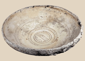 Eastern Roman Empire Slipware Pottery Bowl | Sgraffito Ware with Marine Deposits | Circa 1000–1400 CE