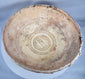 Ancient Eastern Mediterranean ceramic bowl with cream slip decoration and centuries of archaeological weathering.