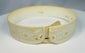 Vintage collar storage box with blue bird motif and yellow silk interior cylinder holder
