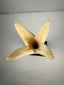 Decorative Egyptian bone candle holders with finely carved lotus and papyrus designs