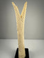1. Egyptian revival pair of carved bone candlestick holders with preserved detail and black bases