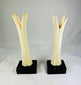 Pair of antique Egyptian ivory sistrum handles, Third Intermediate Period, 1070–664 BCE, decorative carvings